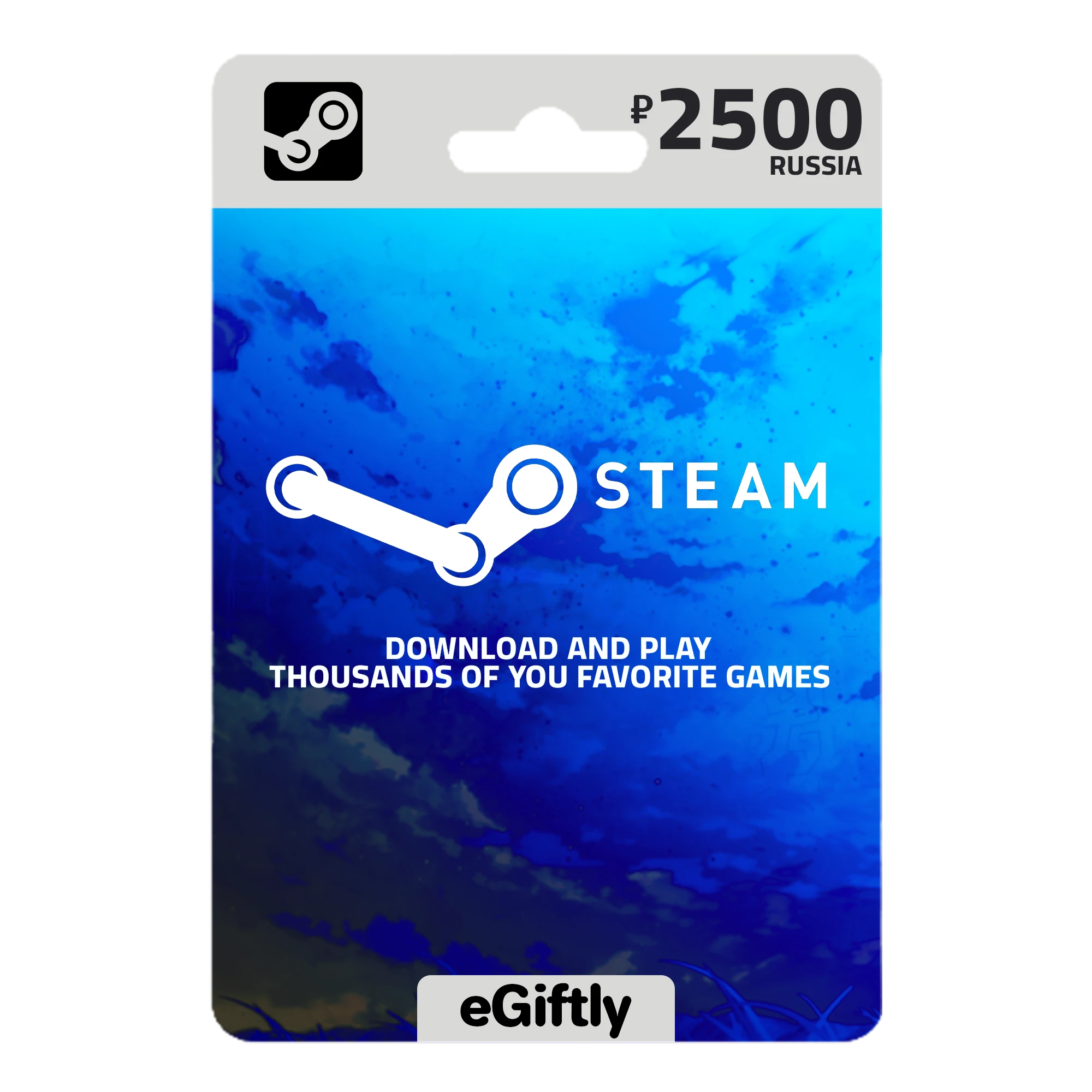 شحن Steam روسيا ٢٥٠٠ روبل