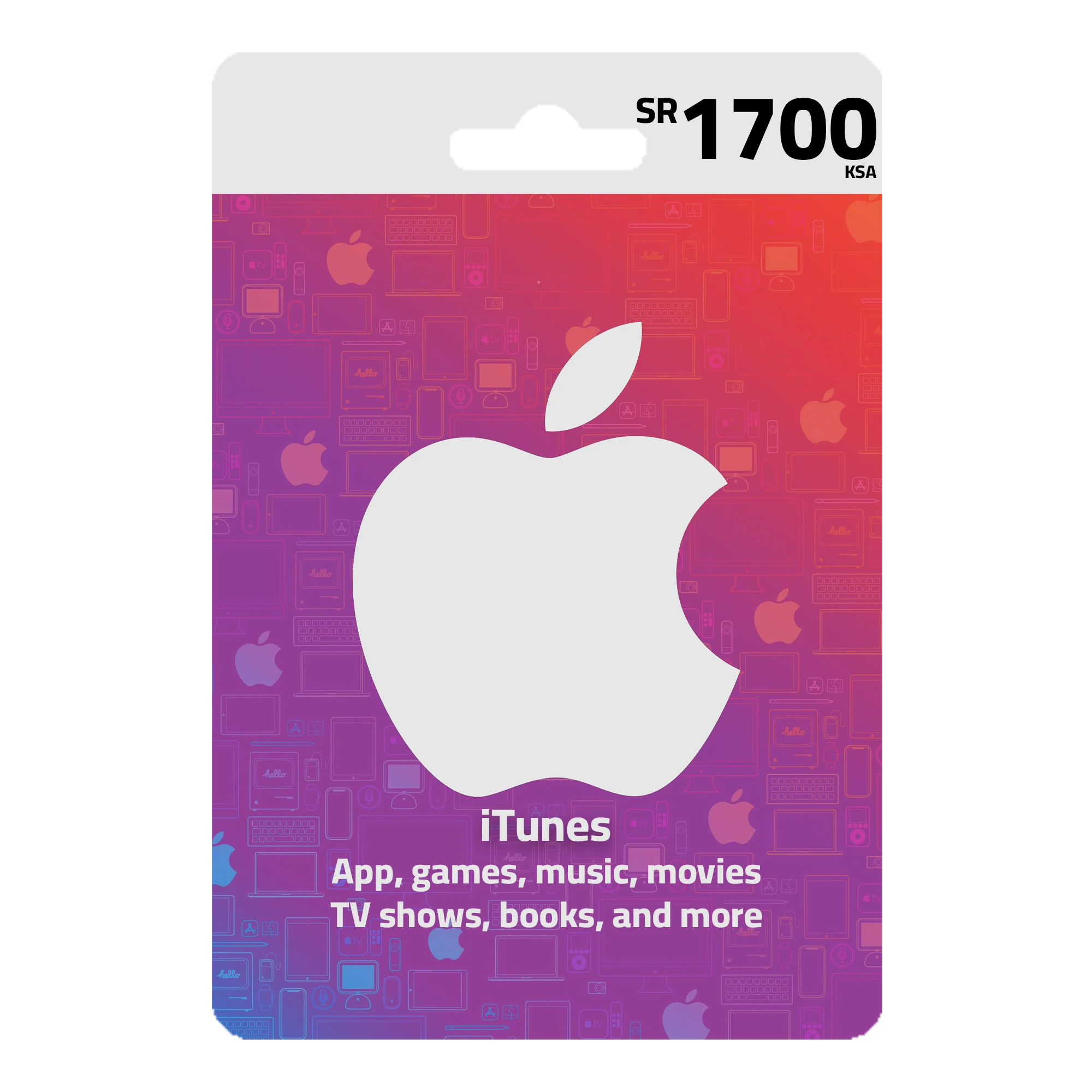 Apple iTunes Gift Card KSA Store 1700 SR